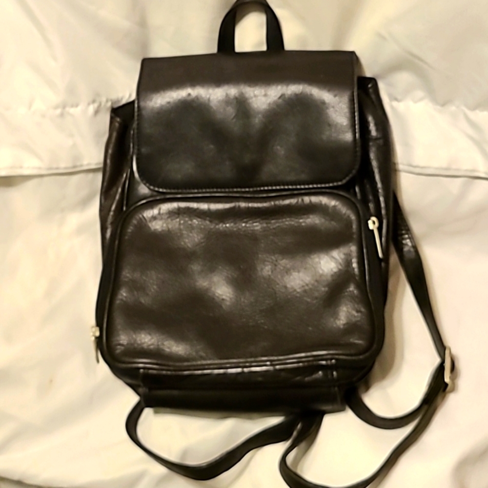 Black Leather Backpack (small)